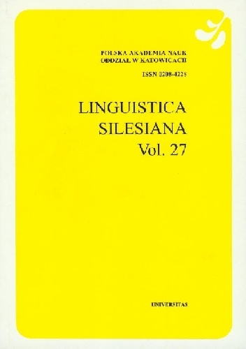 Praca zbiorowa – Linguistica silesiana, vol. 27